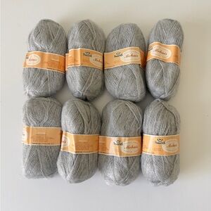 Phentex Mohair Blend Yarn Lot #50 Silver Grey Soft Vintage 8 Skeins